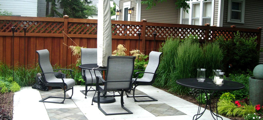 Patio set in outdoor area