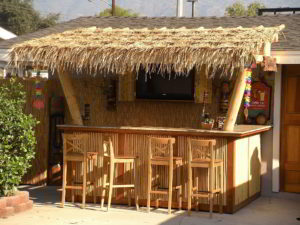 Tiki bar attached to a patio